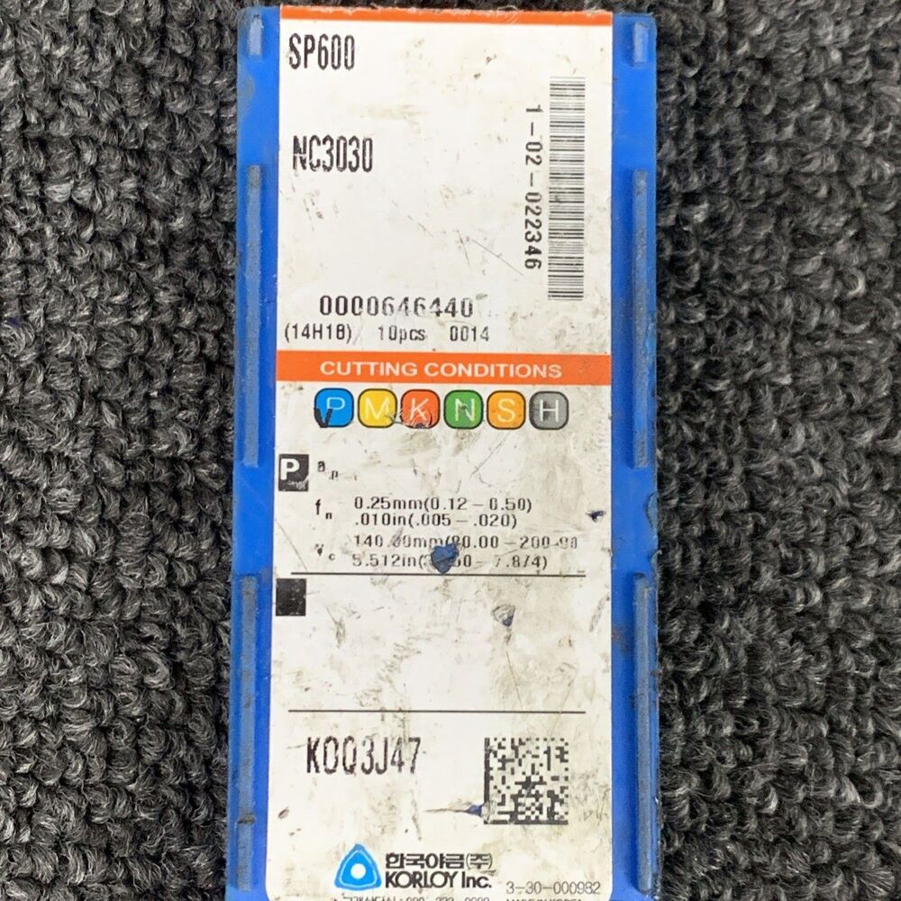 KORLOY SP400 NC3030 CARBIDE GROOVING INSERT PACK OF 5 - Picture 3 of 3